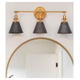 Modern 3-light Brushed Silver/ Black Bathroom Vanity Light Metal Wall Sconces- Retail:$184.99