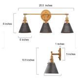 Modern 3-light Brushed Silver/ Black Bathroom Vanity Light Metal Wall Sconces- Retail:$184.99