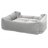 Mina Victory Quilted Pet Bed, (25" x 21" x 7") - 25" x 21" x 7" - Grey