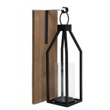 Rustic Brown- Kate and Laurel - Oakly Wood and Metal Wall Sconce Candle Holder