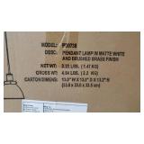 Sealed in Styrofoam - Madison 12" Pendant- Matte White and Brass- Retail:$83.99