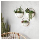 Isley Modern Wall Planters (Set of 3) - 13"H x 13"W x6.5"D/11.5 x 11.5 x5.5/10.5 x 10.5 x5