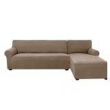 Subrtex 2-Piece L Shape Sofa Cover Grid Sectional Right Chaise Cover- Retail:$81.99