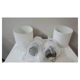 16-in. Glass Lamp w/ Brushed Nickel Accents and Drum Shade