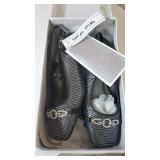 FLORAL Chelsea Women Extra Wide Width Crystal Design Toe Cap Slingback, Size 7