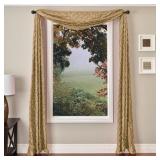 Lot of 2 Softline Zanzibar 6-Yard Embroidered Window Scarfs