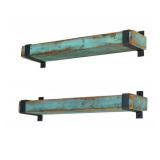 Aqua Metal Wrapped Shelves- 30L x 5.5Dx 2H- Retail:$89.49