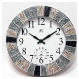 13" In/Outdoor Faux Slate Clock