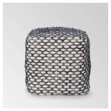 Arya Boho Wool and Cotton Pouf by Christopher Knight Home- Retail:$75.98