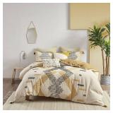 INK and IVY Arizona Yellow Cotton Duvet Cover Set- Retail:$99.99