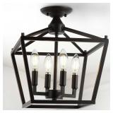 Plains Lantern 4-Light Iron Farmhouse LED Flush Mount by JONATHAN Y - 4 Bulb- Retail:$94.99