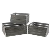Set of 3 Large Wood Crates- Retail:$78.98