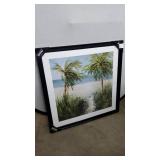 Sandy Beachwalk by Carol Robinson - 30.5" x 30.5" Black Framed Canvas Art Print - Ready to Hang