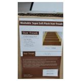 Ottomanson Softy Solid Color Non-slip Stair Treads- 9" x 31" set of 7 - Brown