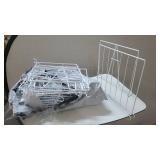 Lot of 2 Different Sets = 16 Dividers Total-Evelots Closet Wood Shelf Divider-New Extra Brackets for Stability-Steel-Set/8 & Evelots Closet Wire Shelf Divider-Separator-Easy Clip-Steel