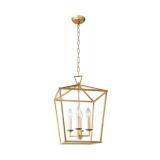 4 Light Caged Chandelier in Gold Finish- Retail:$187.49