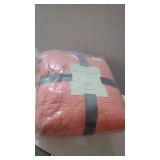 Laura Ashley Coral Cotton 3-piece Quilt Set- Retail:$109.98