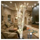 36Inch 16LED Natural Willow Twig Lighted Branch for Home Decoration USB Plug-in and Battery Powered - White - 36"