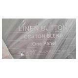 Lush Decor Linen Button Single Panel Window Curtain