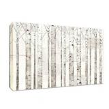 "Birch Trees on White" by Avery Tillmon, Fine Art Giclee Print on Gallery Wrap Canvas, Ready to Hang- Retail:$199.99