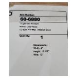 Nuvo Alondra 1-Light 4" Mini Pendant w/ Clear Glass in Black Finish