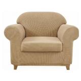 Subrtex Stretch Armchair Slipcover 2 Piece Spandex Furniture Protector - Khaki (Lot Of 2)