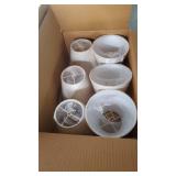 Royal Designs Linen Eggshell 3 x 5 x 4.5-inch Clip-on Chandelier Lamp Shade (Set of 6) & BONUS Cream - 8"- Classic Drum Faux Silk Lamp Shade (8 - 16 in.)