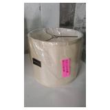 Royal Designs Linen Eggshell 3 x 5 x 4.5-inch Clip-on Chandelier Lamp Shade (Set of 6) & BONUS Cream - 8"- Classic Drum Faux Silk Lamp Shade (8 - 16 in.)