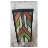 River of Goods Green Stained Glass and Black Satin Rectangular 1-Light Outdoor Wall Sconce - 6.25" x 5.5" x 16.25"- Retail:$128.99