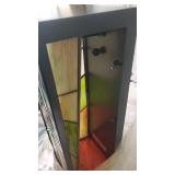 River of Goods Green Stained Glass and Black Satin Rectangular 1-Light Outdoor Wall Sconce - 6.25" x 5.5" x 16.25"- Retail:$128.99
