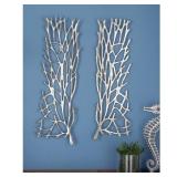 Studio 350 Aluminum Wall Decor Set of 2, 10 inches wide, 34 inches high- Retail:$108.49