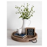Kate and Laurel Marmora Wood and Metal Round Tray - 18" diameter- Retail:$78.98