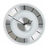 Nextime Unek Goods Retro Wall Clock in Glass and Stainless Steel, Round, Battery Operated