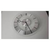 Nextime Unek Goods Retro Wall Clock in Glass and Stainless Steel, Round, Battery Operated