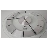 Nextime Unek Goods Retro Wall Clock in Glass and Stainless Steel, Round, Battery Operated