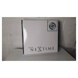 Nextime Unek Goods Retro Wall Clock in Glass and Stainless Steel, Round, Battery Operated