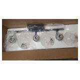 Modern Black Gold 3-light Glass Bathroom Vanity Lights Wall Sconces - Rust&Antique gold - L21.9 x W7" x H8.5"- Retail:$154.99