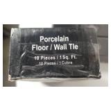 Lot of 7 Boxes = 70 Tiles Total- SomerTile 1.75 x 7-Inch Victorian Soho Chevron Matte Grey Porcelain Floor and Wall Tile