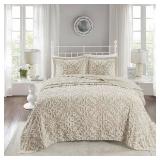 Madison Park Sarah Tufted Cotton Chenille Bedspread Set - King/Cal King- Retail:$111.49