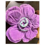 Purple and Teal Flower Pillow