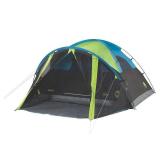 Coleman 4-Person Carlsbad Dark Room Dome Camping Tent with Screen Room, 2 Rooms, Green