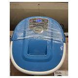 Foot Spa Bath Massager with Heat, Bubbles, 16 Pedicure Shiatsu Roller Massage Points, Frequency Conversion Power Saving, Adjustable Time & Temperature, LED Display, Drainage Pipe