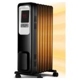 Space Heater, DREO 1500W Oil Filled Radiator Electric Heater with Digital Thermostat, 24 Hrs Timer & Remote, Portable Heater for Full Room Indoor