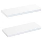 AMADA HOMEFURNISHING Floating Shelves White, 24 Inch Large Wall Shelf, Set of 2