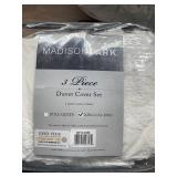 Madison Park Viola King/California King 3 Piece Tufted Cotton Chenille Damask Duvet Cover Set Bedding