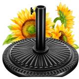 FRUITEAM 23lbs Prefilled Patio Umbrella Base,18" Heavy Duty Patio Market Round Base Outdoor Table Umbrella Deck Balcony Umbrella Base Porch/Yard Stand