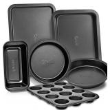 PERLLI Nonstick Bakeware Set, 6 Pc Dark Gray Baking Pans Set