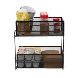 Mind Reader 2 Tier Metal Mesh Storage Baskets Organizer