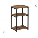 VASAGLE Tall Side Table, End Table with Storage Shelves