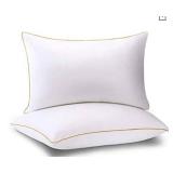 NEIPOTA Bed Pillows for Sleeping Queen Size Set of 2, Hotel Collection Gel Plush Fiber Pillows 2 Pack, Down Alternative Cooling Pillow with Soft and Firm Fluffy, Pillows for Side and Back Sleeper